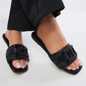 Elegant Fashion Nova Black Women's Slide Sandals Size 11